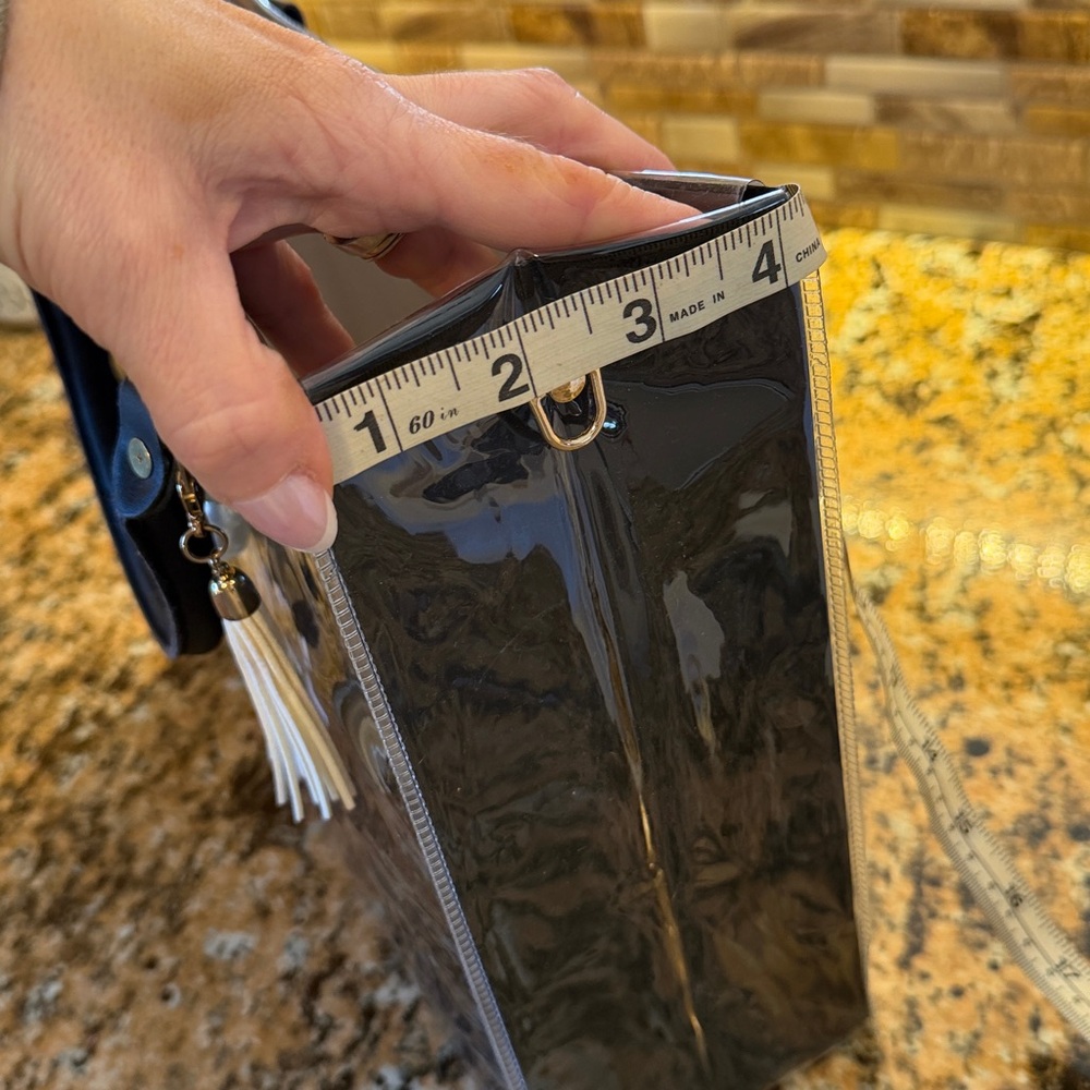 Handmade PVC Glossy Black Tote with Pearl Detail!! - Picture 9 of 9